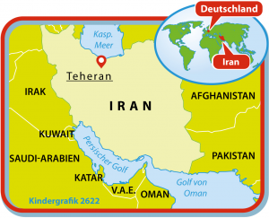 Hier liegt der Iran. (Grafik: dpa)