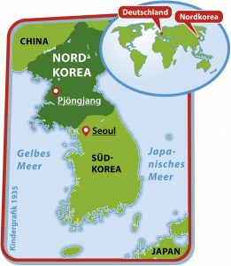 So verläuft die Grenze zwischen Nord- und Südkorea. Klicke auf die Grafik, um sie zu vergrößern. 