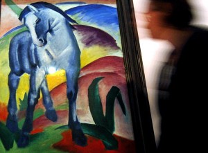 Besonders berühmt sind Marcs Bilder von blauen Pferden. (Foto: dpa)