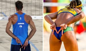 Mit ihren Fingern zeigen Beach-Volleyballer, wie sie verteidigen wollen. (Foto: dpa)