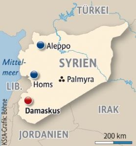 Hier liegt Aleppo. (Grafik: Böhne)