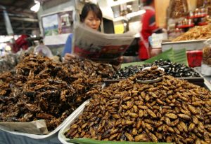 Eine Tüte Würmer, bitte! In Thailand gibt es Insekten gegrillt auf dem Markt. (Foto: dpa)
