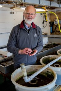 Georg Becker ist Biologe und arbeitet auf der Rheinstation. Er kennt die geheime Unterwelt des Rheins ganz genau. Foto: Michael Bause