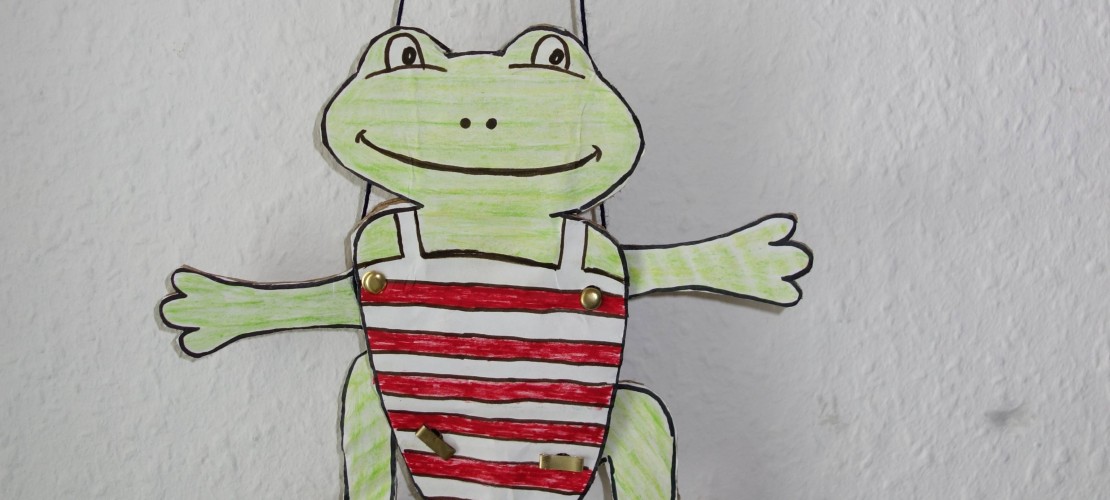 Ein Frosch mit wackelnden Armen