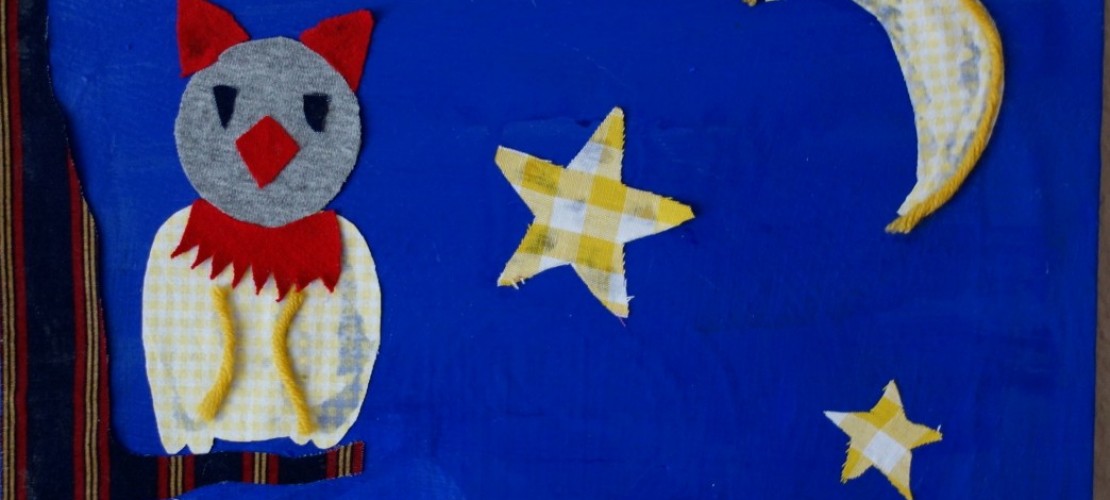 Bilder aus Stoffresten kleben