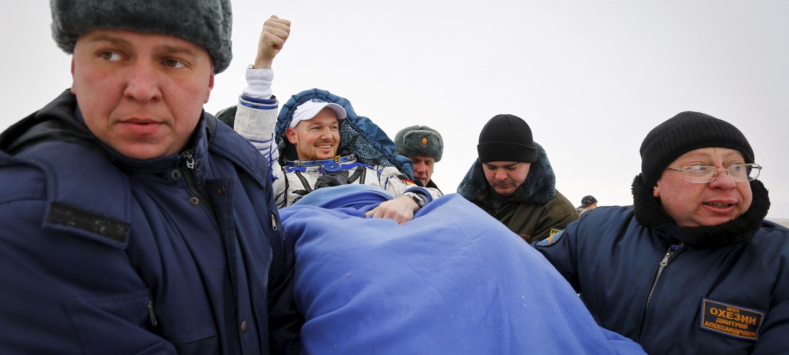 Gerst zurück auf der Erde