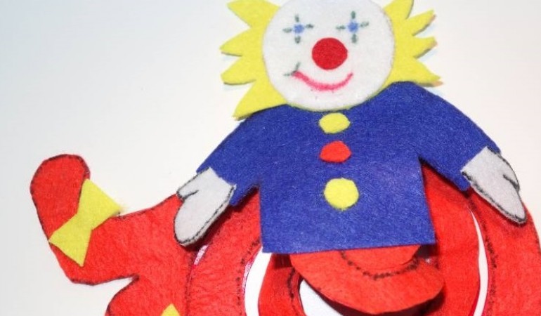 1,2,3 - Fertig! Diesen Clown kannst du dir als Dekoration ins Zimmer hängen. Gerade jetzt zur Karnevalszeit. (Foto: Seiter)