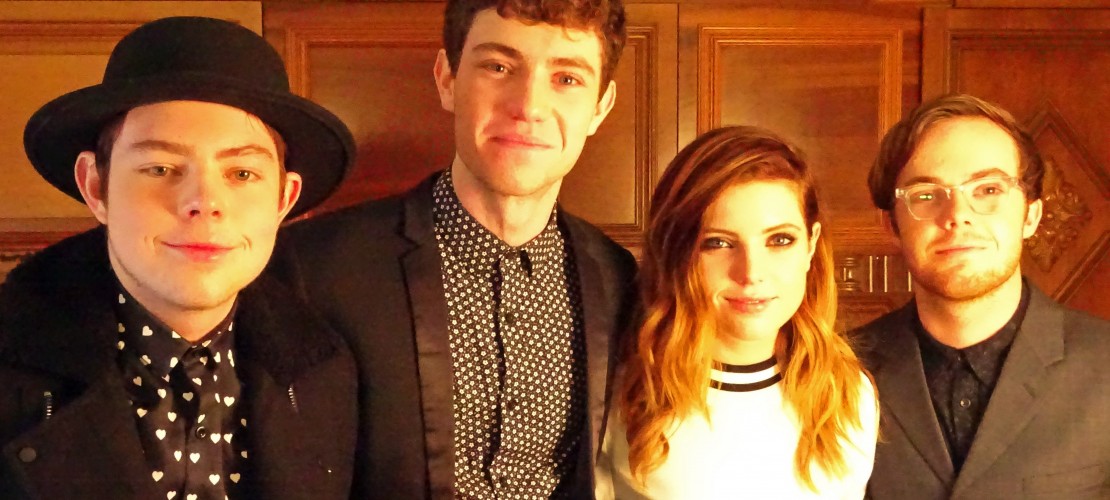 Graham, Noah, Sydney, Jamie von der Band Echosmith, aufgenommen am 26.01. in Berlin. Die vier Geschwister kommen aus dem Land USA. (Foto: dpa)