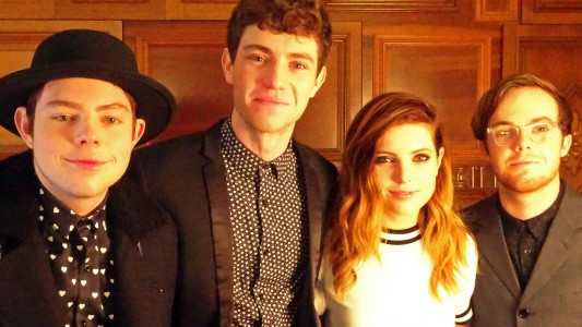 Graham, Noah, Sydney, Jamie von der Band Echosmith, aufgenommen am 26.01. in Berlin. Die vier Geschwister kommen aus dem Land USA. (Foto: dpa)