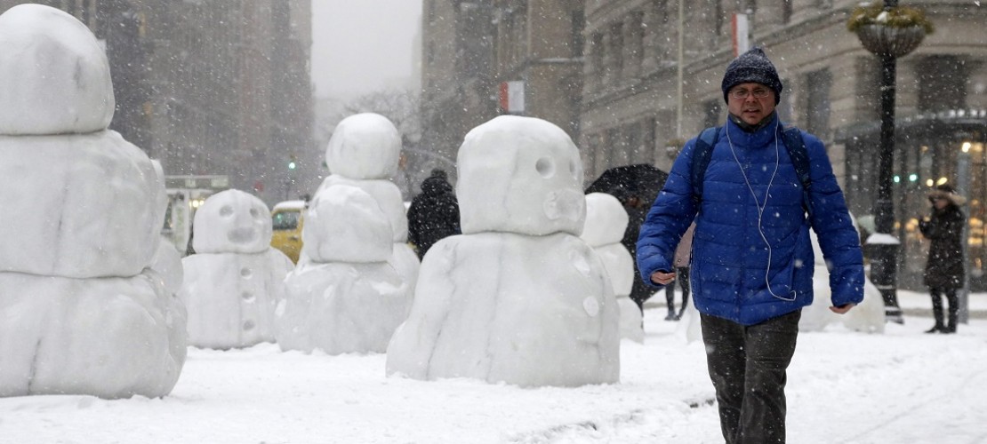 In der Stadt New York hatte es ziemlich heftig geschneit. (Foto: dpa)