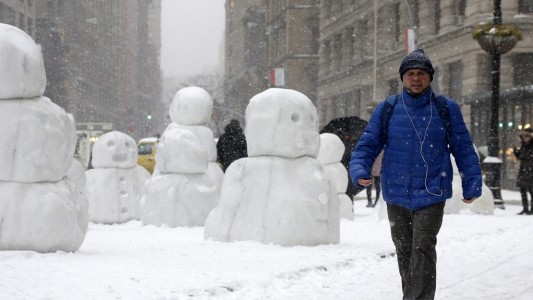 In der Stadt New York hatte es ziemlich heftig geschneit. (Foto: dpa)