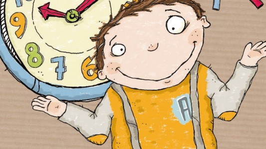 Warum sind Erwachsene oft schlecht gelaunt, weil sie keine Zeit haben? Das fragt Anton sich. Denn er kennt kein Kind, das es eilig hat. Im Buch überlegt Anton sich, woran das liegen könnte. (Foto: Verlag)