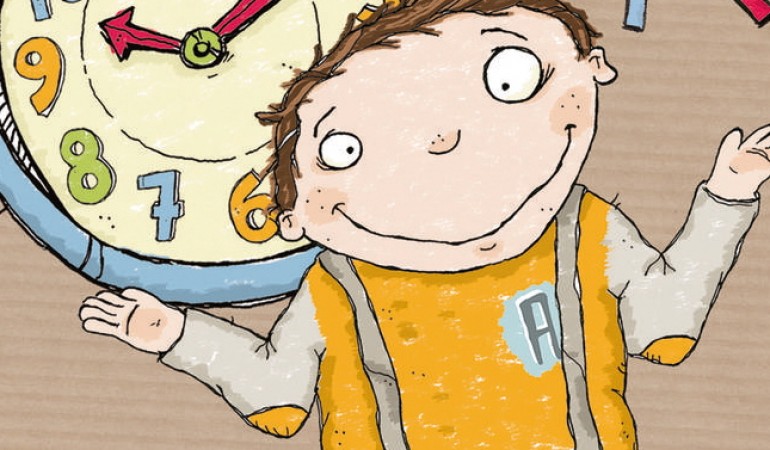 Warum sind Erwachsene oft schlecht gelaunt, weil sie keine Zeit haben? Das fragt Anton sich. Denn er kennt kein Kind, das es eilig hat. Im Buch überlegt Anton sich, woran das liegen könnte. (Foto: Verlag)