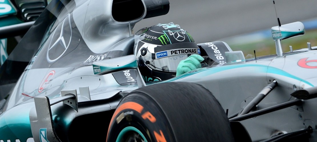 Das ist der Mercedes von dem deutschen Fahrer Nico Rosberg. (Foto: dpa)