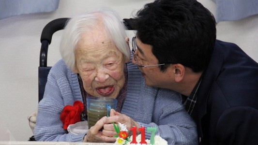 Herzlichen Glückwunsch! Die Japanerin Misao Okawa feiert ihren 117. Geburtstag. (Foto: dpa)