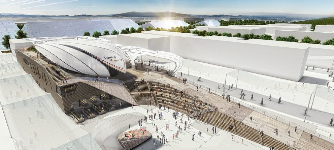 Experten zeigten schon mal am Computer, wie später der deutsche Pavillon aussehen soll. (Foto: dpa)