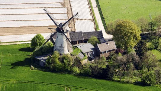 Das ist die Grottenhertener Windmühle in Bedburg. (Foto: LVR)