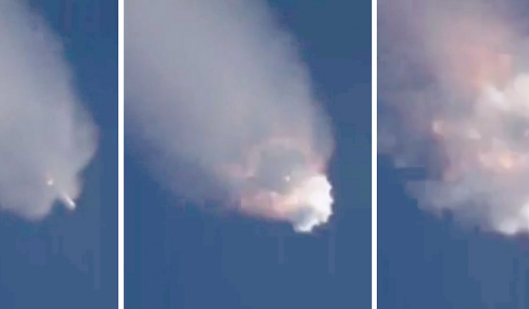 Eine Rakete war am Sonntag kurz nach ihrem Start explodiert. (Foto: dpa)