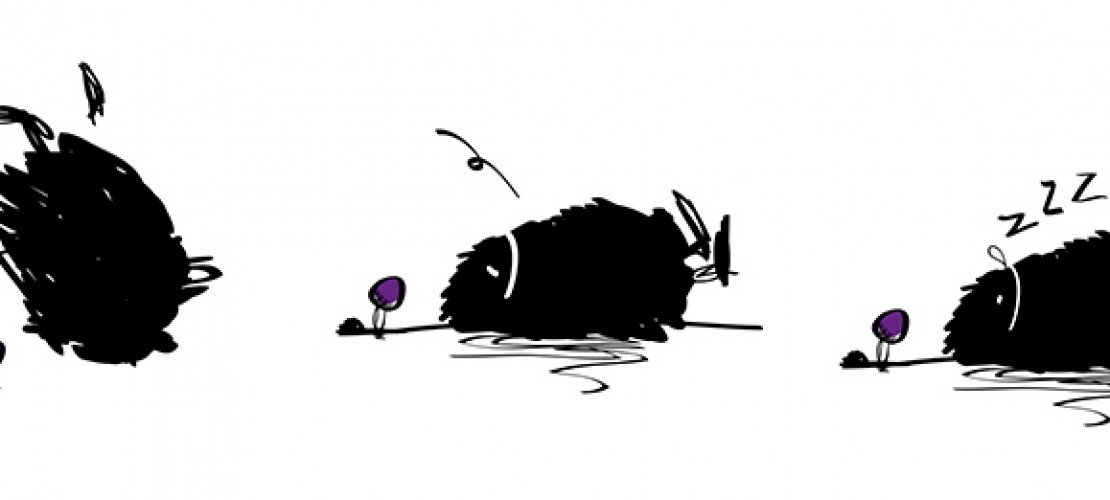 Der erste Entwurf: Duda als schwarzer Farbklecks.