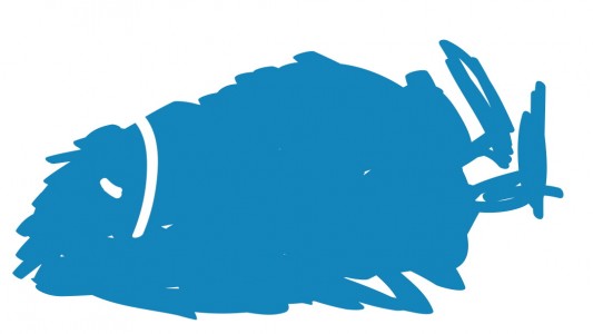 Duda kann seine Form wechseln. Wenn es gefährlich wird, macht er sich ganz klein. Dann ist er noch nur ein blauer Punkt. (Grafik: Yu-Min Tsai)