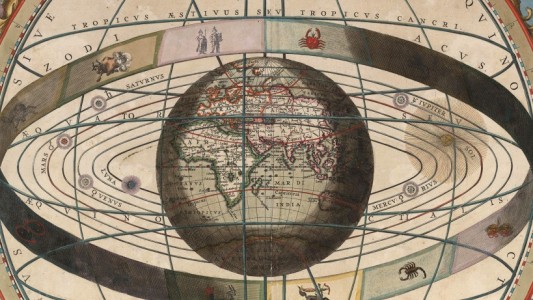Im geozentrischen Weltbild ist die Erdeder feste Mittelpunkt der Welt. Alles dreht sich um sie. (Foto: Wikimedia Commons)