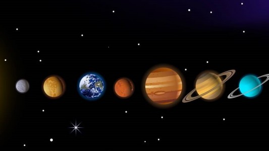 Sonne, Merkur, Venus, Erde, Mars, Jupiter, Saturn, Uranus und Neptun (von links) (Foto: Idesign2000/Fotolia)