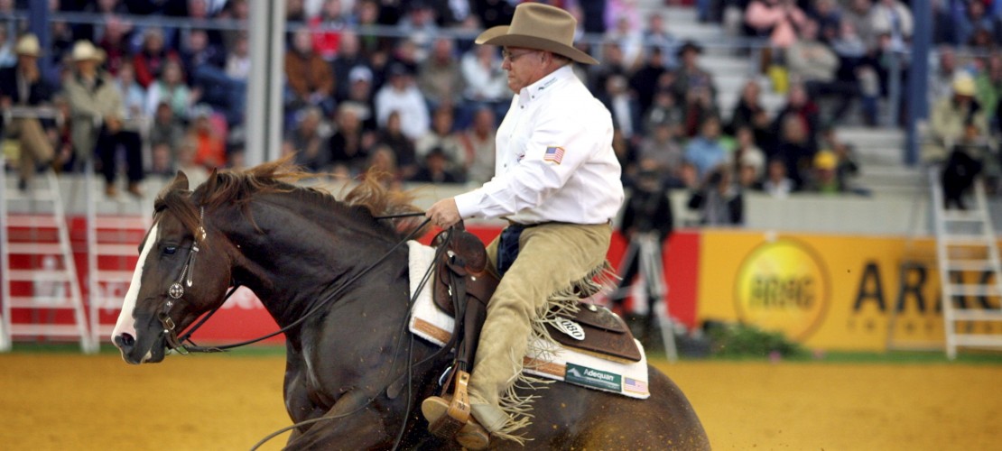 Eine Disziplin beim Westernreiten ist das Reining. Dabei müssen die Pferde zum Beispiel aus vollem Galopp bremsen. (Foto: dpa)
