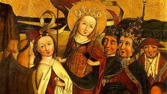 Die Geschichte der heiligen Ursula beginnt in der Betragne und endet in Köln. (Foto: „StaUrsulaCepleanu“ von Spiridon MANOLIU - Eigenes Werk. Lizenziert unter Gemeinfrei über Wikimedia Commons - https://commons.wikimedia.org/wiki/File:StaUrsulaCepleanu.jpg#/media/File:StaUrsulaCepleanu.jpg)