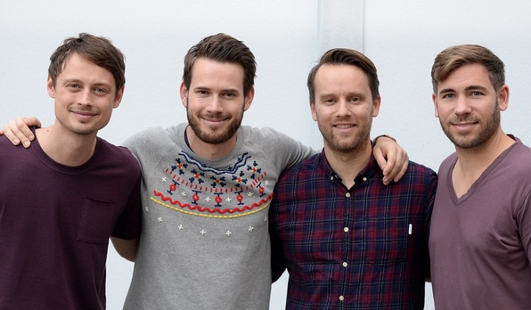 Jakob Sinn, Johannes Strate, Kristoffer Hünecke und Niels Grötsch (von links): Die Band Revolverheld gibt es schon seit mehreren Jahren. (Foto: dpa)