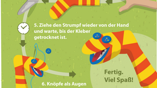 So bastelst du aus einer alten Socke ein Monster