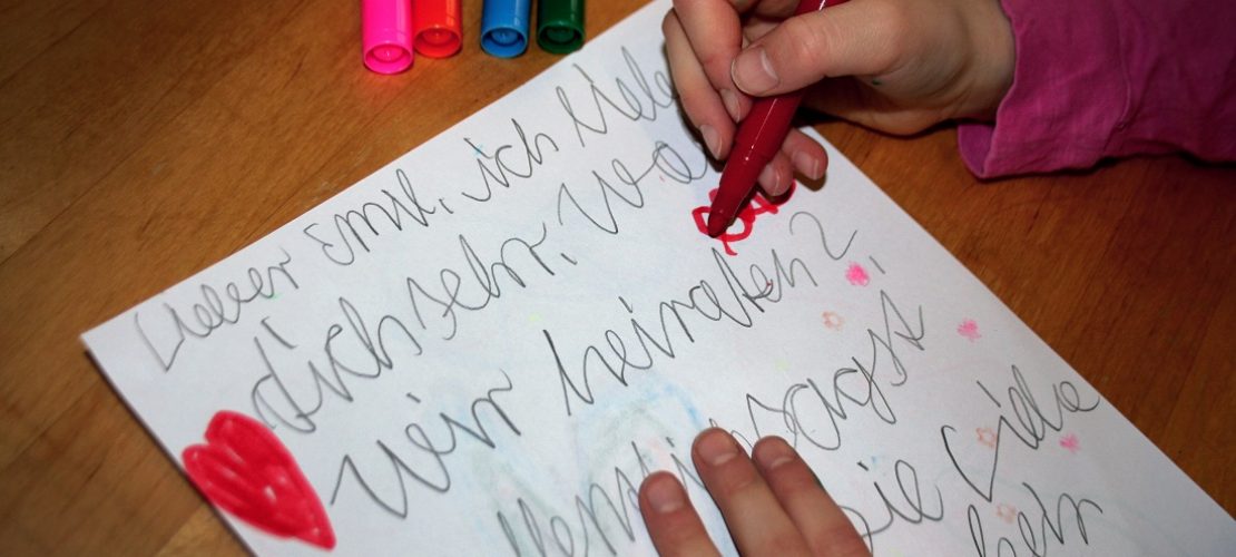 Wichtige Botschaft auf Papier