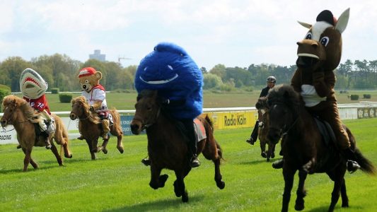 Maskottchen auf Ponys