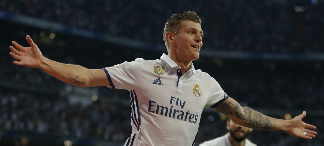 Torjubel von Toni Kroos beim Spiel Real Madrid gegen FC Sevilla. (Foto: dpa)