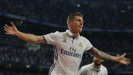 Torjubel von Toni Kroos beim Spiel Real Madrid gegen FC Sevilla. (Foto: dpa)
