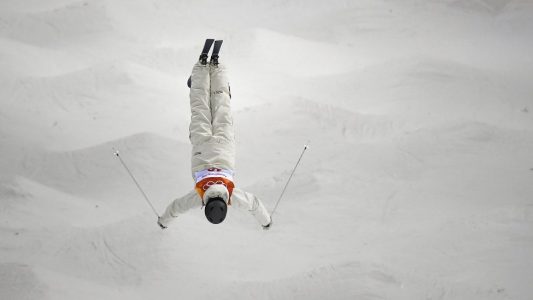 Ski Freestyle, Buckelpiste, Damen, 2. Qualifikationsrunde, Yongpyong Alpin-Zentrum: Katharina Förster aus Deutschland in Aktion. Foto: Angelika Warmuth/dpa +++ dpa-Bildfunk +++