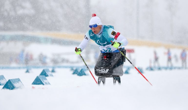 Am 08.03.2018 trainiert die deutsche Athletin Andrea Eskau in Südkorea, Pyeongchang bei den Paralympics. (Foto: dpa)