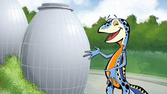 Das Maskottchen der Wasserschule des Klärwerks in Stammheim kennt alle Geheimnisse des Klärwerks. (Foto: Wasserschule)