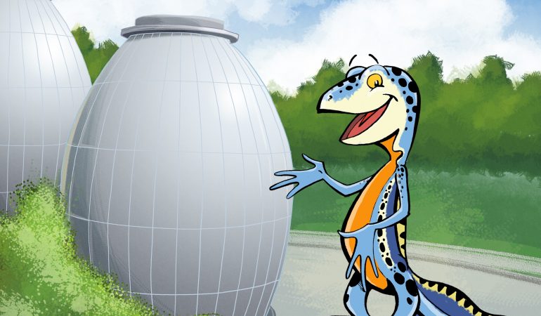 Das Maskottchen der Wasserschule des Klärwerks in Stammheim kennt alle Geheimnisse des Klärwerks. (Foto: Wasserschule)