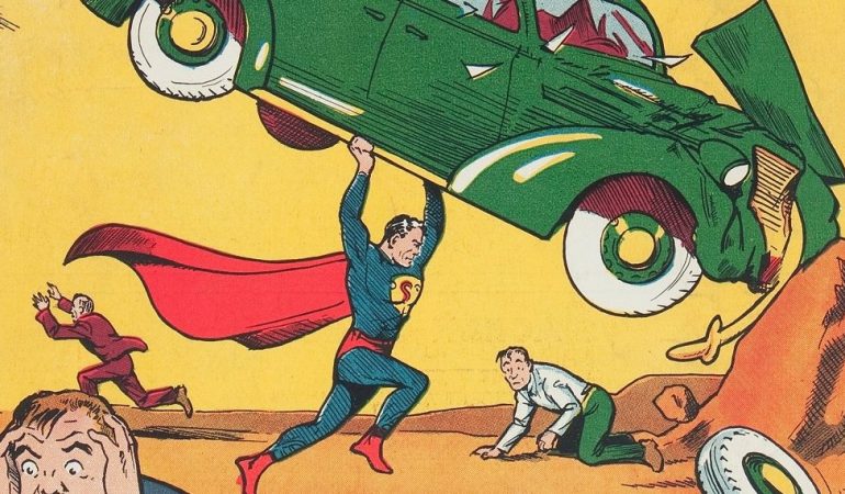 Spandexhosen und imposanter Umhang - so sah Superman schon vor 80 Jahren aus. Foto: Jose Hernandez/Heritage Auctions/dpa