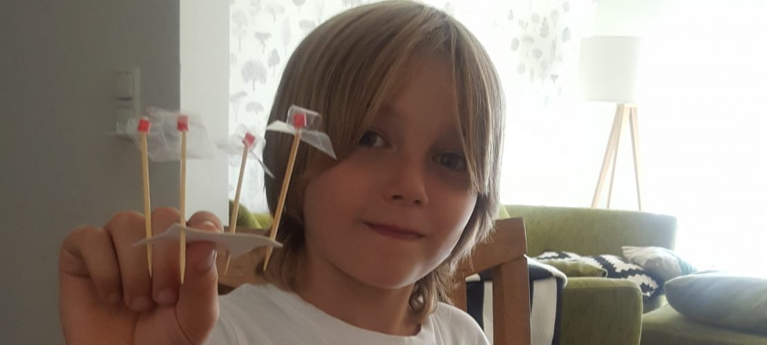 Erst hat der Wasserläufer nicht gehalten, weil das Klebeband falsch saß, aber dann hat es geklappt. (Foto: Krsteski)