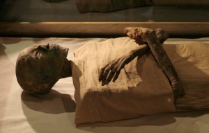 Die Mumie von Pharao Ramses IV, der zwischen 1152-1145 vor Christus an der Macht war, ist im Ägyptischen Museum ausgestellt. (Foto: dpa)