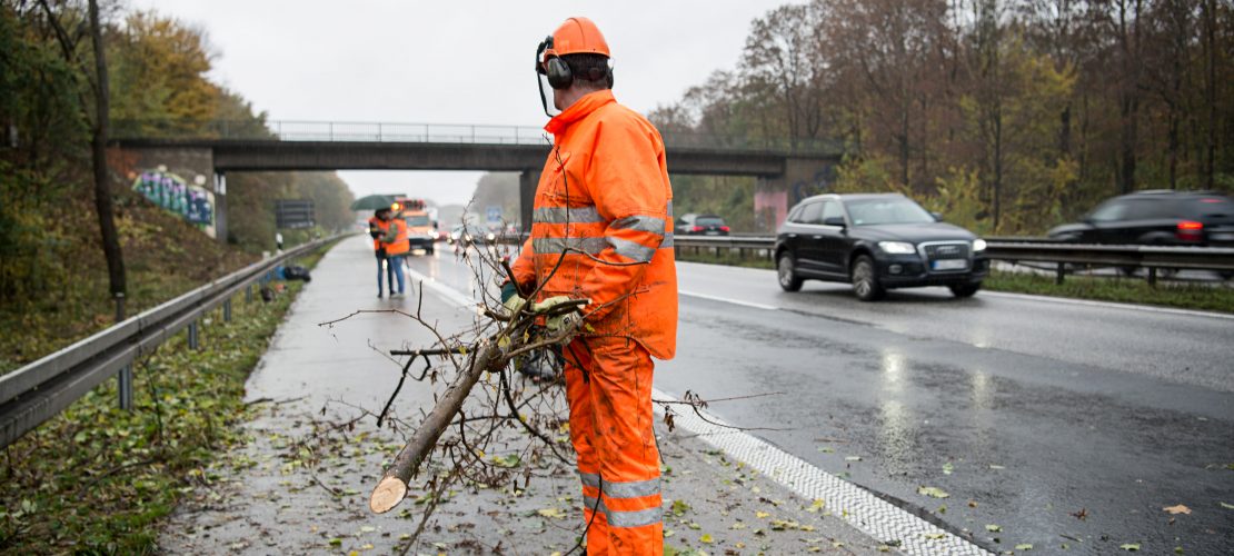 Gefährlicher Arbeitsplatz Autobahn