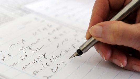 Mitschreiben, was Frau Merkel sagt