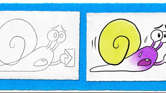 Schneckenpost-Comic in vier Schritten