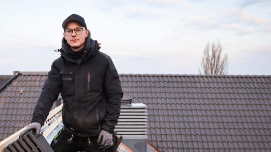 Traumberuf mit Blick über die Stadt